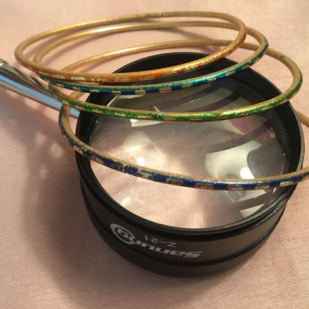 Set of 4 Jewel-toned Striped Bangle Bracelets
